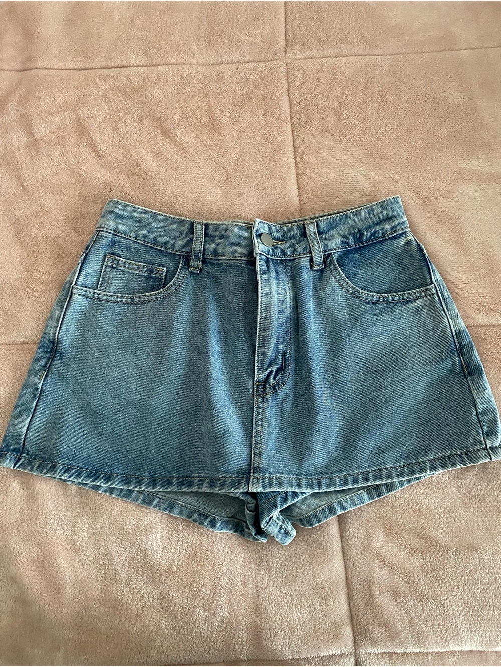 SHEIN Light Blue High-Rise Denim Skort
